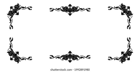 Classic Art Deco Victorian Ornament Text Divider Wedding Frame 