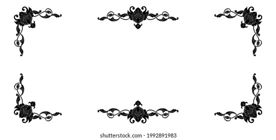 Classic Art Deco Victorian Ornament Text Divider Wedding Frame 