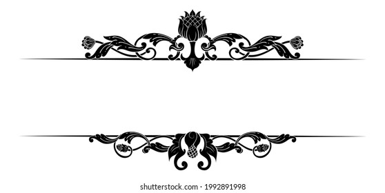 Classic Art Deco Victorian Ornament Text Divider Wedding Frame 