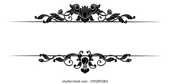 Classic Art Deco Victorian Ornament Text Divider Wedding Frame 