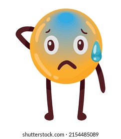 klassisch-beschämte emotionale Comicfigur