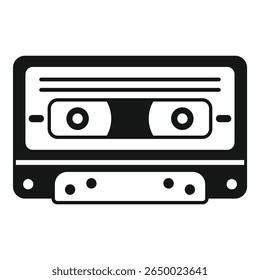 Classic audio cassette tape, symbolizing vintage music and analog sound recording technology 