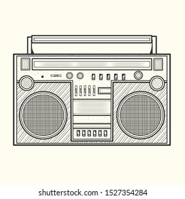 Classic Audio Player in Line Art Version