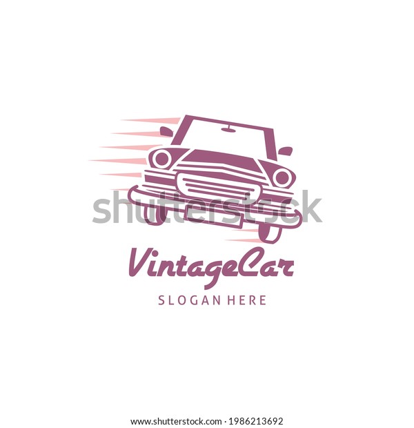 Classic auto car logo vector template front view.\
Delivery goods concept
