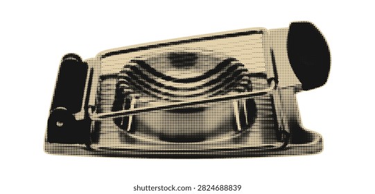 A classic automobile with a retro halftone effect travels along a scenic, curving route, evoking nostalgia and a bygone era