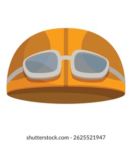 Classic aviator helmet with goggles guaranteeing safety during skydiving experience