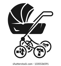 Classic baby stroller icon. Simple illustration of classic baby stroller vector icon for web design isolated on white background