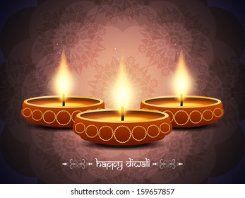 classic background design for diwali festival with beautiful lamps. vector illustration