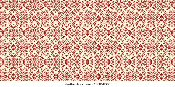 Classic Background with Red Ornament Pattern.