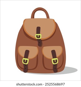 Classic backpack with pockets vector.