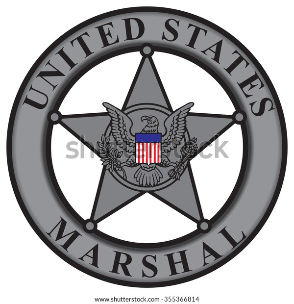 Classic Badge United States Marshal Vector Stock Vector Royalty