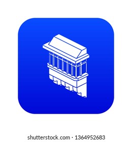 Classic balcony icon blue vector isolated on white background