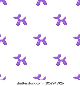 Classic balloon dog. Vector seamless pattern of cute cartoon bubble animal isolated on white background. Design element for wrapping, card, t-shirt print, invitation, accessories