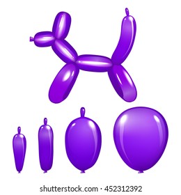 Classic balloon dog vector violet purple art