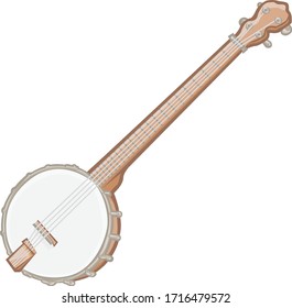 Classic Banjo isolated country instrument