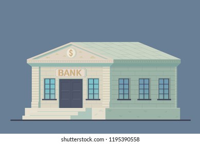 Classic bank building. Administrative financial state institution for the storage of money and other valuable property. Vector illustration.