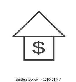 Classic Bank Building Icon vector