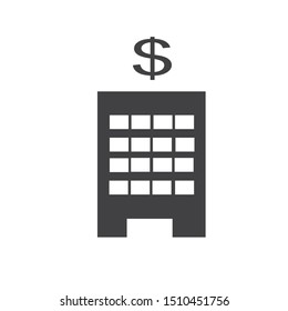 Classic Bank Building Icon vector