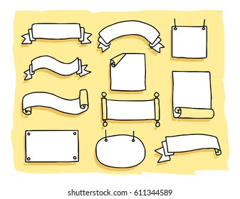 classic banner doodle set