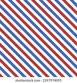Classic barber background with red, blue and white stripes - vector illustration