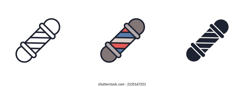 Classic Barber shop Pole icon symbol template for graphic and web design collection logo vector illustration