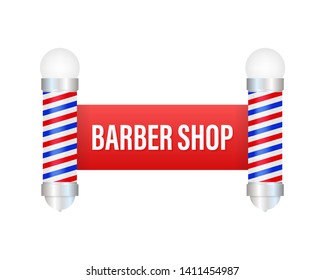Classic Barber shop Pole. Vector stock illustration