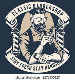 Classic Barber Shop Tshirt Design