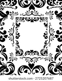 Klassische barocke Zierleiste. Scroll Swirl Curl Gravur Vektorgrafik. Handzeichnung Rahmen mit Locken Nicht AI