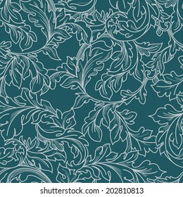 Classic baroque floral seamless pattern.
