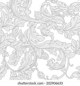 Classic baroque floral seamless pattern.