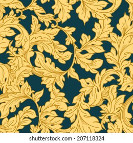 Classic baroque floral seamless pattern.