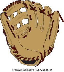 Classic baseball glove on a white isolated background