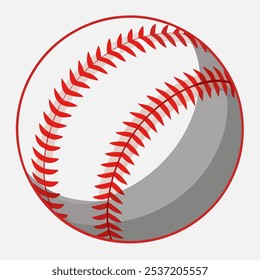 Um clássico gráfico de beisebol, com uma bola branca com costura vermelha, perfeito para criar designs com temas esportivos, ilustrações ou elementos de site.