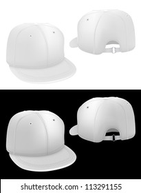 Classic baseball hat template. Front and back.