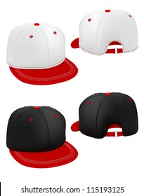 Classic baseball hat template. Front and back.