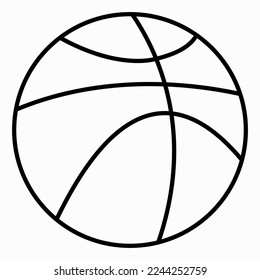 Classic basketball ball element simple line style