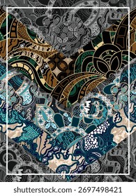classic batik design with abstract pattern