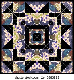 coupe de design batik classique avec forme de matelassage