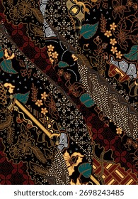 Classic batik motif design with abstract pattern