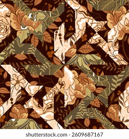 classic batik motif design with quilting shape