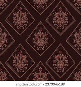 classic batik ornamental seamless pattern background contemporary style illustrated Design for fabric, print, cover, banner, wallpaper 