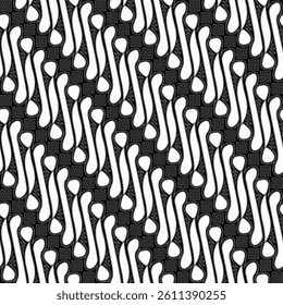 classic batik parang seamless pattern. monochrome ethnical java background. good for traditional outfit, fabric, fashion design, textile, wallpaper, wrapping paper, clothing.