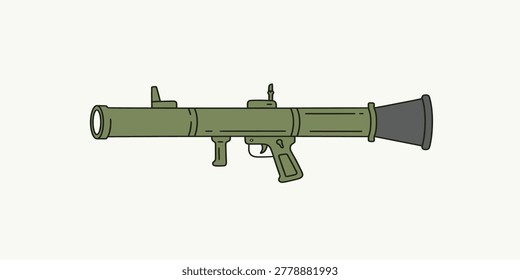 Classic Bazooka Gun Isolated Minimal Vector Illustration
