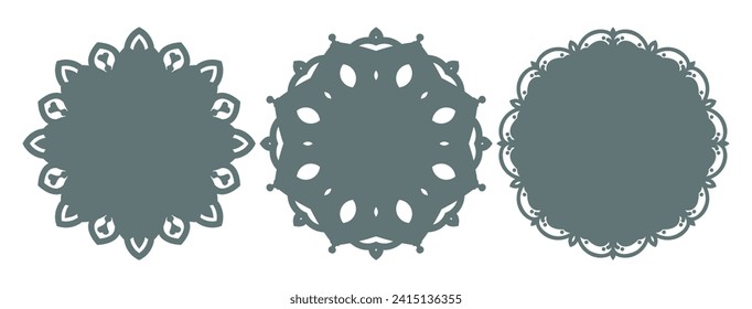 Classic beautiful vintage round frame set vector