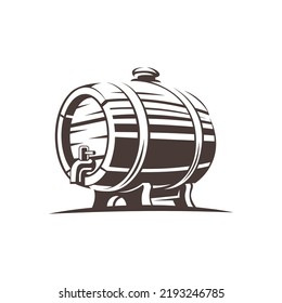 classic beer barrel icon. barrel vector for alcoholic drink