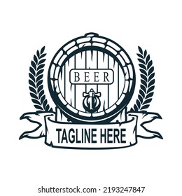 classic beer barrel icon. barrel vector for alcoholic drink