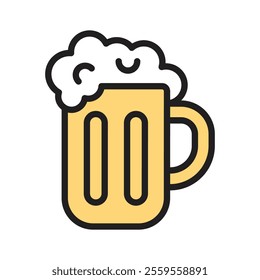 A classic beer mug icon, perfect for bars and beverage themes