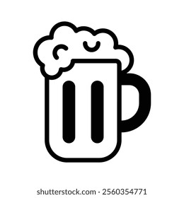 A classic beer mug icon, perfect for bars and beverage themes