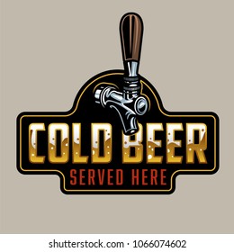 Classic Beer tap gold and silver color.Vector Illustration