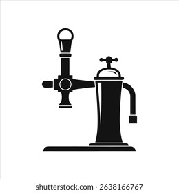 Classic Beer Tap Icon Retro Silhouette Vector Design